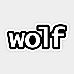 Wolf Minimal Typography White Text Sticker